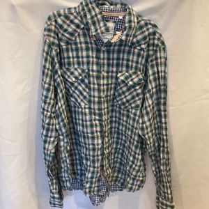 New Men’s Guess Plaid Button Up Shirt Size XXL